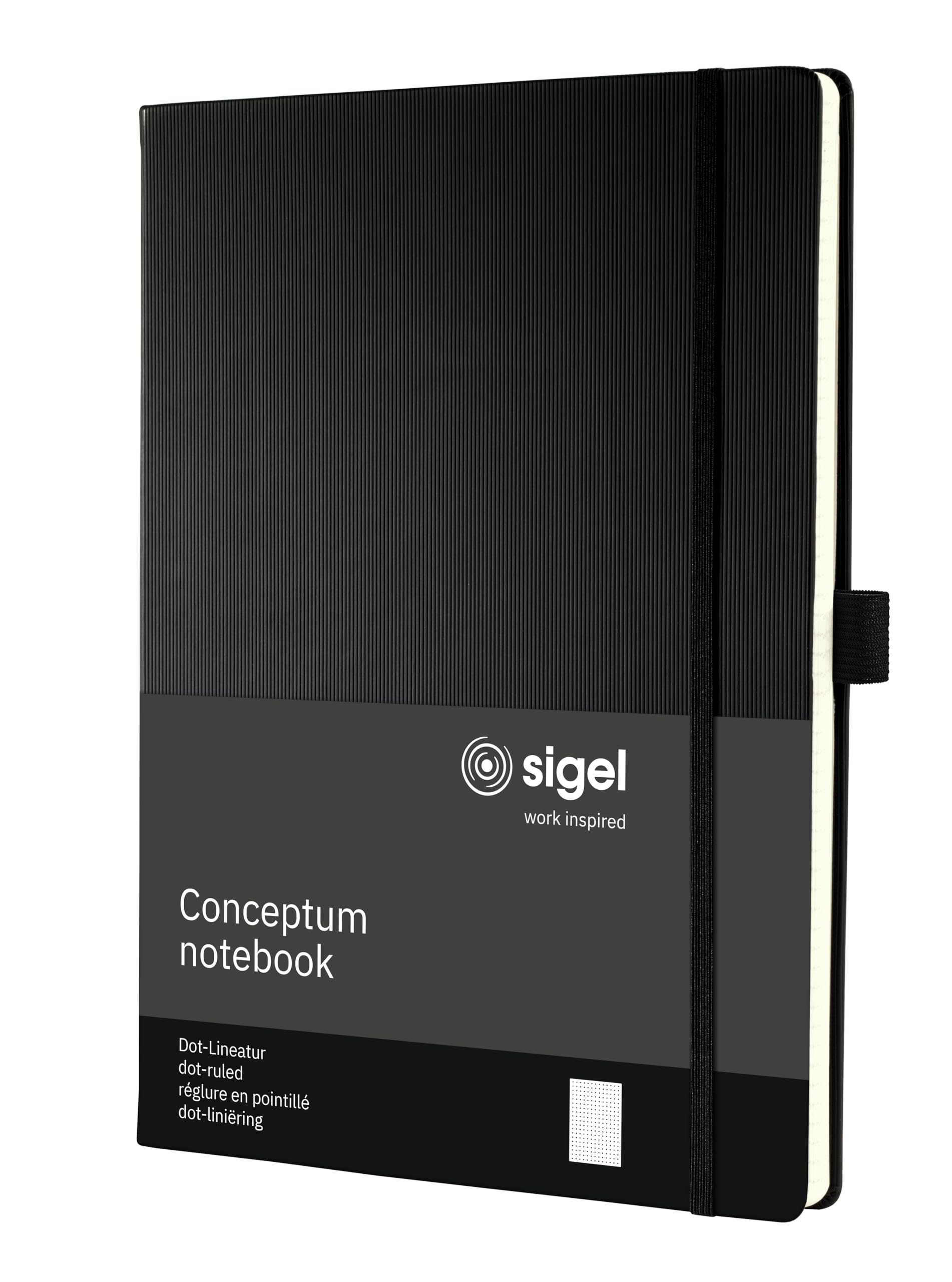 SIGEL CO108 Premium Notebook dotted, A4, hardcover, Black - Conceptum — image 1