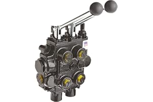 PRINCE MANUFACTURING Prince RD526CCAA5A4B1 Directional Control Valve, Monoblock, Cast Iron, 2 Spool, 4 Ways, 3 Positions, Tandem, Spring Center, Lever Handle, 3000 psi, 25 gpm, In/Out: #12 SAE, Work #10 SAE