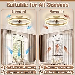 VOLISUN Low Profile Ceiling Fans with Lights and
