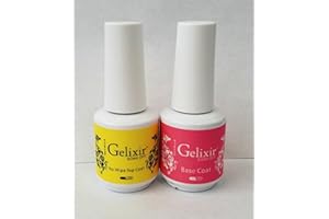 GELIXIR - Soak Off Gel Base & No-Wipe Top Coat - .5 Oz / 15 mL