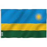 ANLEY Fly Breeze 3x5 Feet Rwanda Flag - Vivid Color and Fade Proof - Canvas Header and Double Stitched - the Republic of Rwanda Flags Polyester with Brass Grommets 3 X 5 Ft