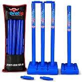 Bratla Cricket Best Buy CBB Stumps for Cricket - Blue Wicket with Target Stump Set, Cricket Stumps with a Base of Plastic, Cricket wickets with Multi Surface Placement
