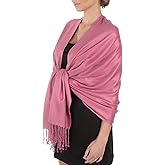 Sakkas Large Soft Silky Pashmina Shawl Wrap Scarf in Solid Colors