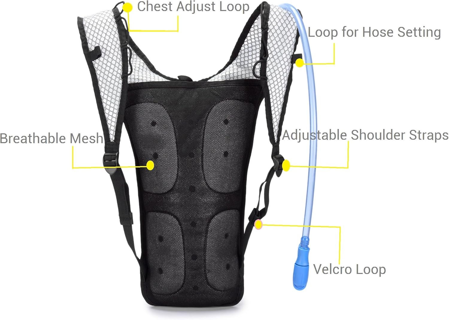 Mubasel Gear Hydration Backpack Pack with 2L BPA Free Bladder - Lightweight Pack Keeps Liquid Cool Up to 4 Hours - Great Storage Compartments - Outdoor Sports Gear for Running Hiking Cycling Skiing : Sports & Outdoors
