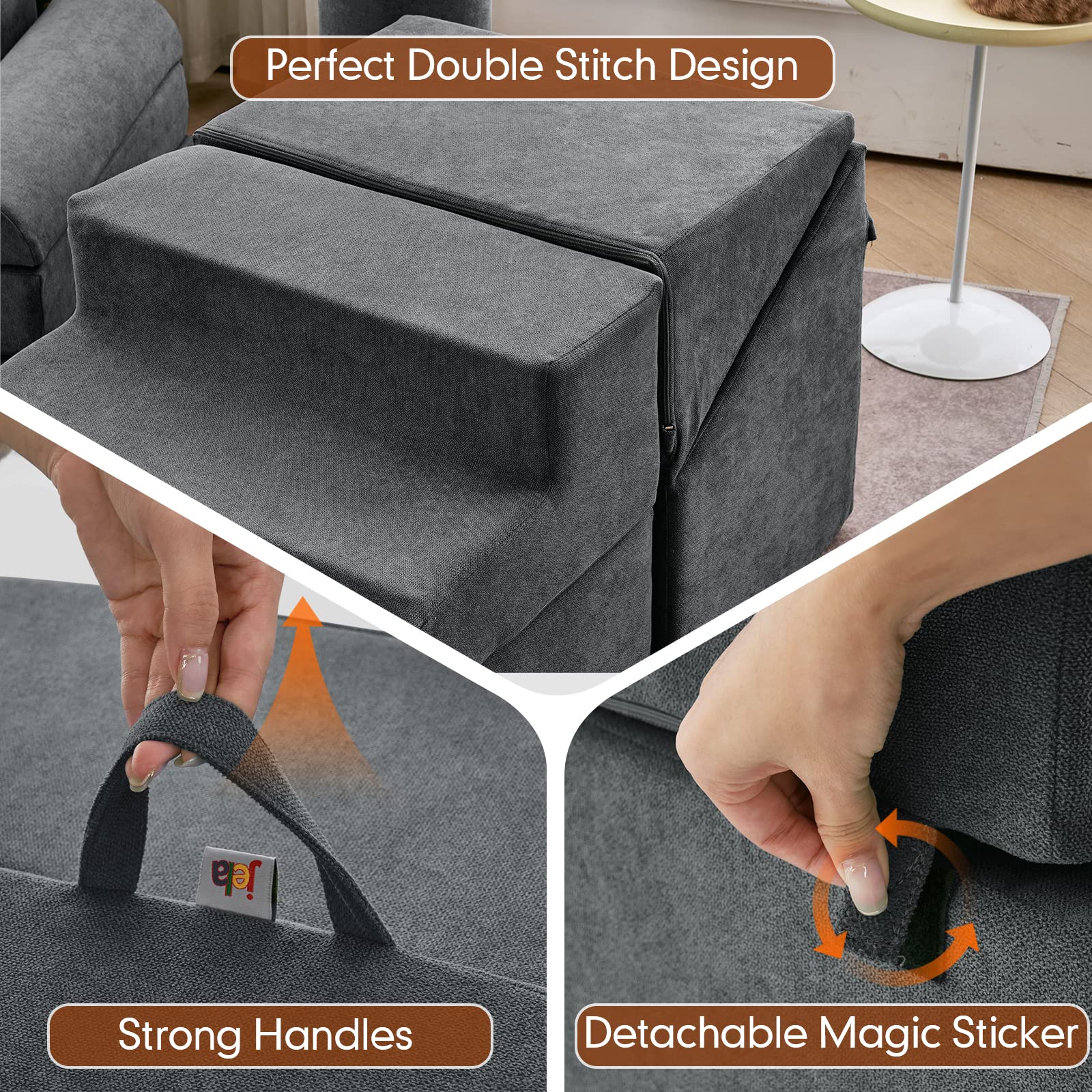 jela Toddler Climbing Toys Indoor Playset, Safe Soft Foam Climbing Blocks with Slide Stairs, Climbing Toys for Toddlers 1-3 Climb and Crawl, Soft Couch Slide