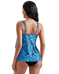 RXRXCOCO Women Tankini Bathing Suits Ruffle High