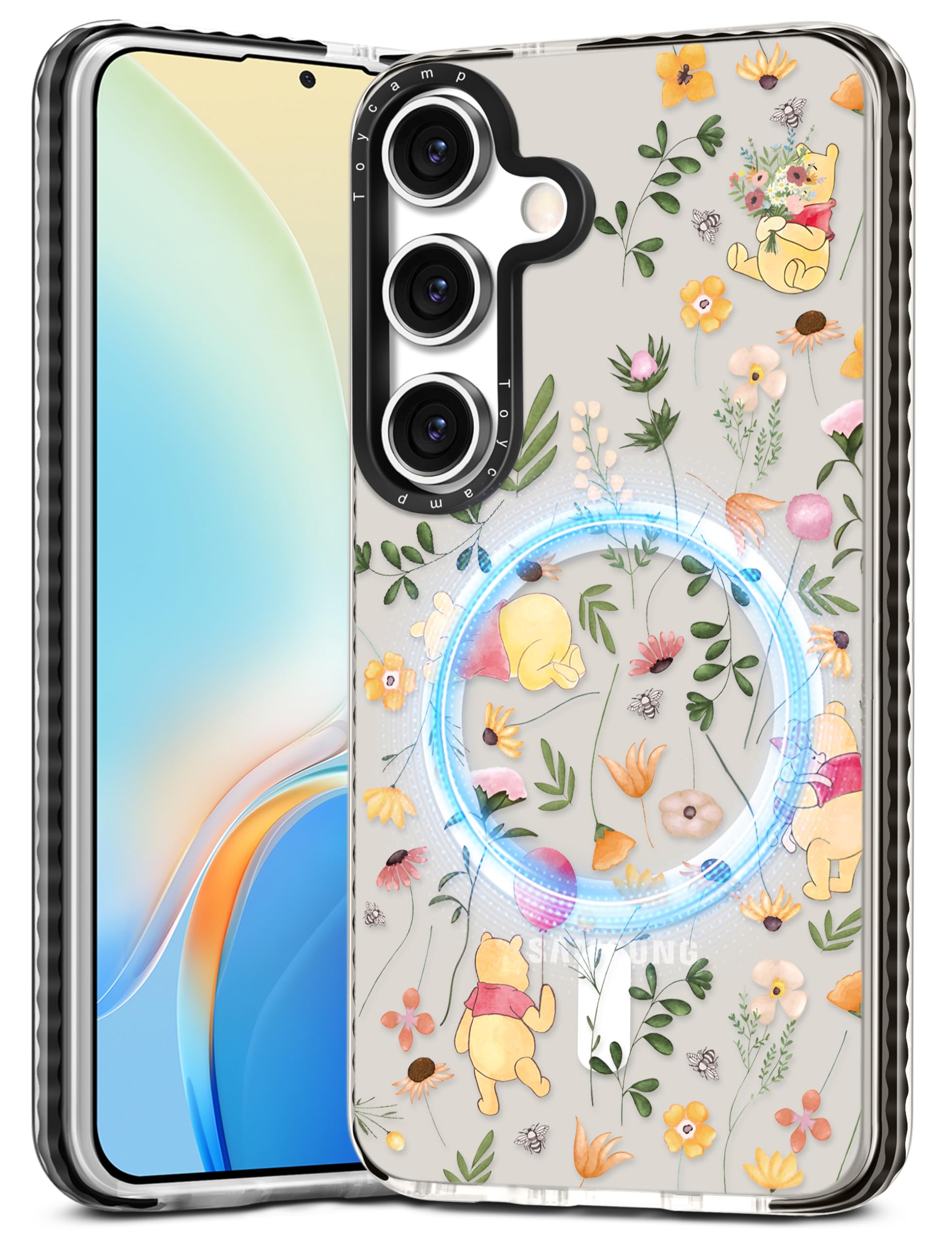 Photo 1 of Toycamp for Samsung Galaxy S25 Plus Case - Compatible with MagSafe Women Girls Cute Phone Cover Magnetic with Shockproof Protective Girly Aesthetic Designer for Samsung S25 Plus Case, Cartoon Floral