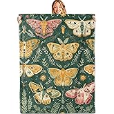 MIEPOS Vintage Moth Throw Blanket, 50x60in, Soft, Lightweight Flannel, Colorful Insect and Botanical Illustration on Dark Green Blankets, Gifts for Women, for Boho Home Living Room Decor