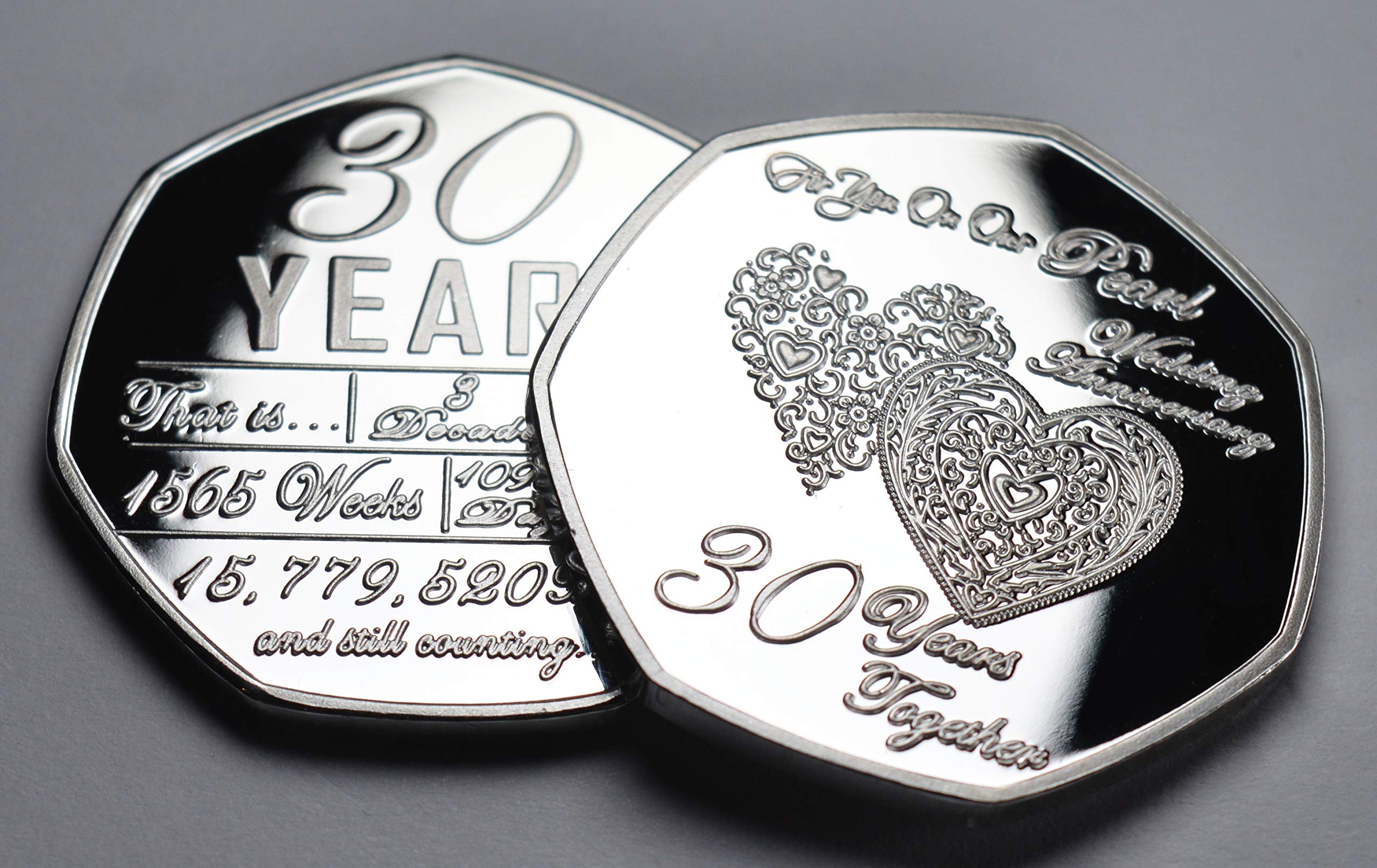 The Commemorative Coin Company For You On Our 30th PEARL WEDDING ANNIVERSARY Silver Commemorative. Gift/Present Husband/Wife. 30 Years Together