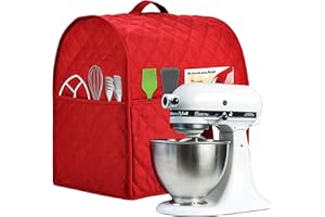 NALAN Stand Mixer Cover compatible with Kitchenaid Mixer, Fits All Tilt Head & Bowl Lift Models,The Fabric Is Pure Cottot,Fine, Soft, Not Easy to Fade, Not Easy To Pilling. (Fits for 6-8 Quart, Red)