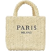 OWGSEE Straw Beach Bag for Women Summer Woven Tote Bag Packable Straw Purses and Handbags for Vacation Holiday