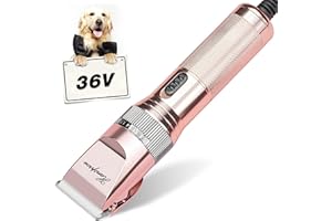 Hansprou Dog Grooming Clippers,Upgraded 36V Heavy Duty Dog Clippers,Professional Dog Shaver for Thick Coat,Corded Pet HairTrimmer with Guard Combs Brush for Dogs Cats and Other Animal