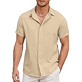 Men’s Short Sleeve Button Down Shirt Casual Stylish Lightweight Beach Shirt for Men Summer Vacation Dress Shirts