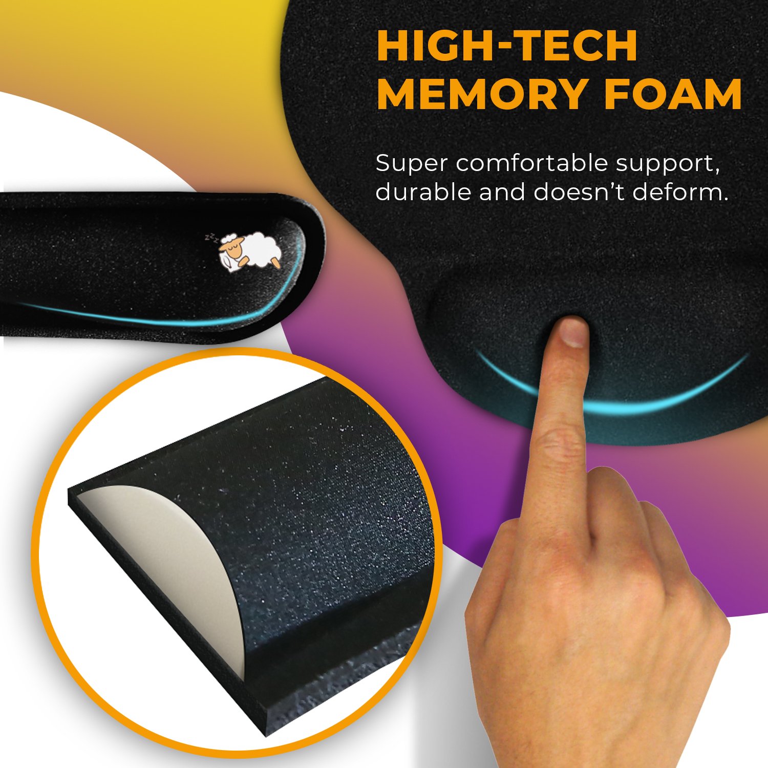 CushionCare Keyboard Wrist Rest Pad - Mouse Pad Included - Ergonomic Support - Made of Foam That Is Built to Last- Provides Comfort and Support to Hands
