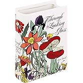 Steel Mill & Co Original Book-Shaped Decorative Vase, Ceramic Vases for Home Decor, Cute Bookshelf Decor, Unique Vase for Book Lovers (Large - Through The Looking Glass)