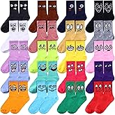 Cuffbow 20 Pack Crazy Funny Emotion Socks for Women Crew Soft Cotton Socks, 20 Different Fun Designs