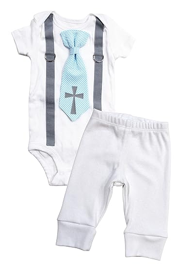 baby boy christening outfit with suspenders