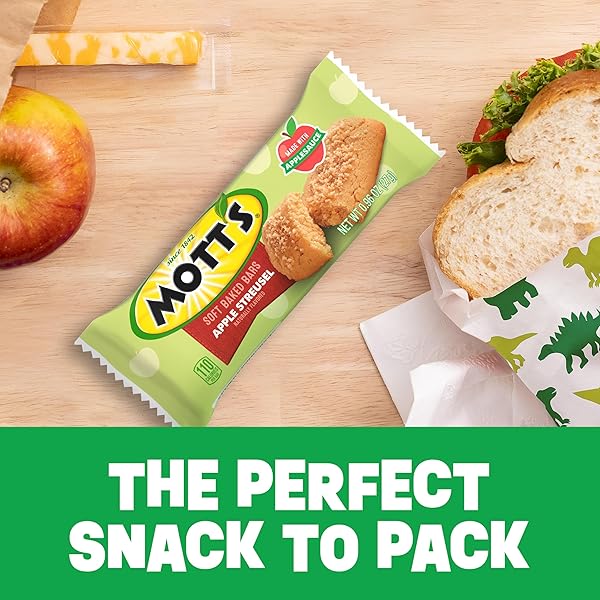MOTT’S SOFT BAKED BARS, APPLE STREUSEL, MADE WITH APPLESAUCE, 6 CT, 5.76 OZ