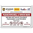 Please Ring Bell Or Knock Hard We Do Not Want To Leave Packages Unattended Sign, 7" x 10" 0.40 Aluminum, Fade Resistance, Indoor/Outdoor Use, USA MADE By My Sign Center