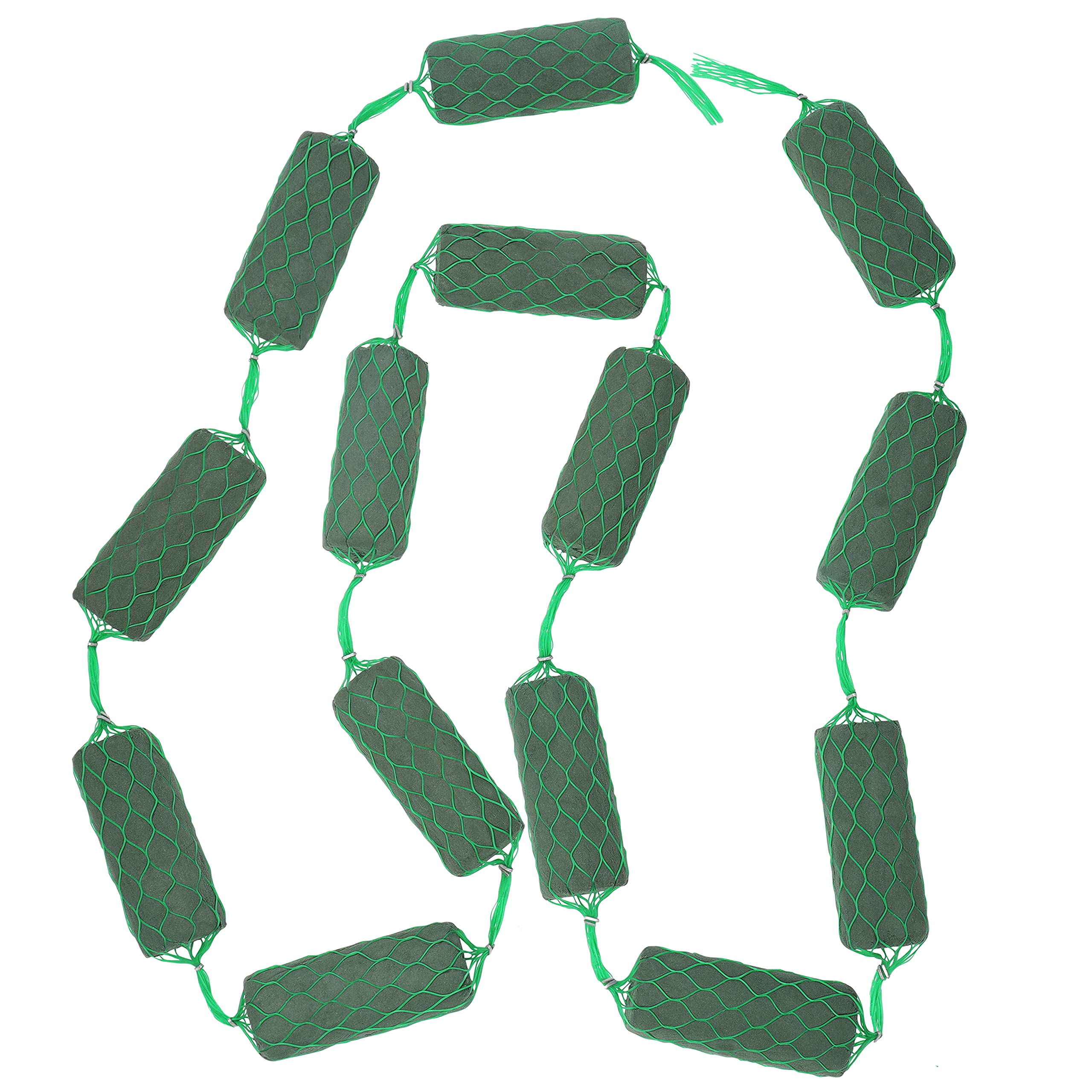 Belle Vous Green Floral Wet Foam Florist Garland (14 Pack) - 3m / 3.28 yards - Ideal Size Styrofoam Blocks for Crafts, Flower Arrangement & Wedding Decorations - for Fresh & Artificial Flowers