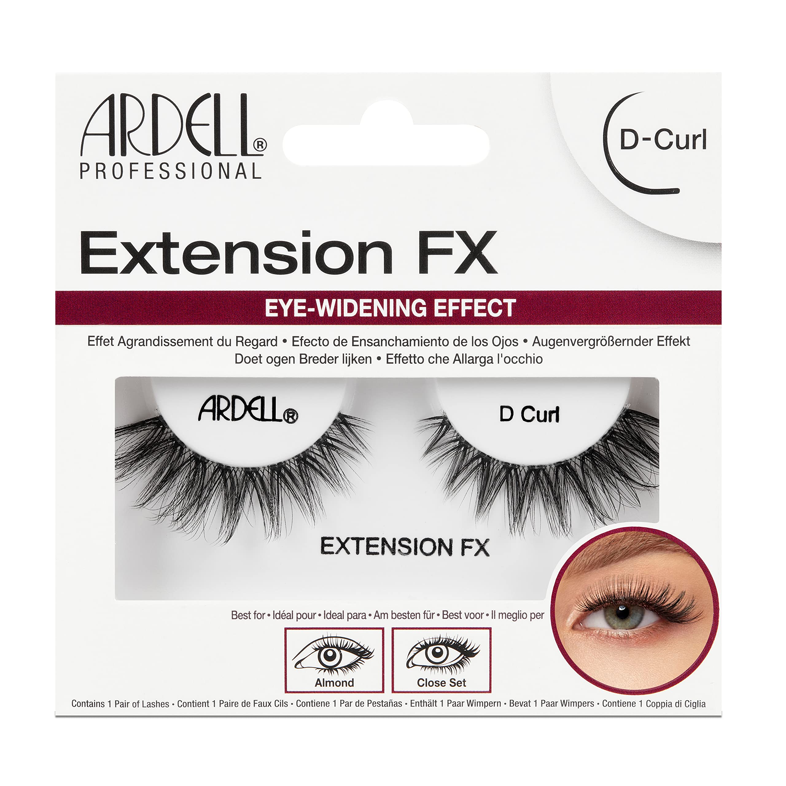 Ardell False Eyelashes Extension FX D Curl Black Long Flared To Widen Eyes Almond Deep-Set Eyes Silky-Soft Knot-Free Invisiband Comfortable Wear Vegan-Friendly Eyelashes โ image 1