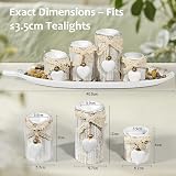 GoMaihe 4-Piece Wooden Tealight Candle Holder Set with Heart Tray view 2