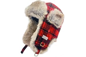 QUILLORO Winter Trapper Hat for Men and Women,Wool Russian Ushanka Aviator Warm Cold Proof Ski Hunting Cycling Winter Hats
