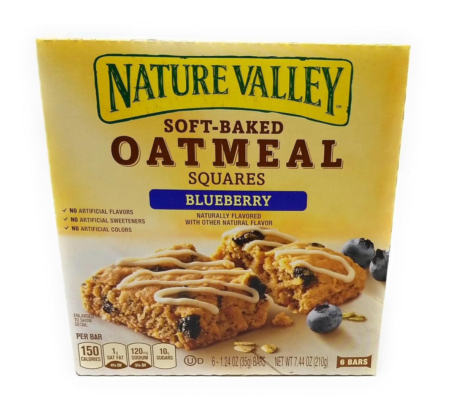 Nature Valley Oatmeal Square Bars Blueberry 7.44 Ounce (Pack of 4)