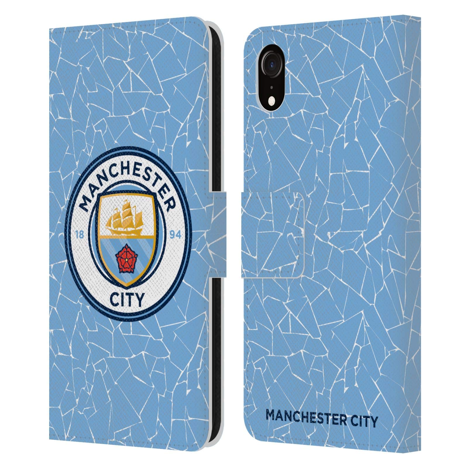 Head Case Designs Officially Licensed Manchester City Man City FC Home 2020/21 Badge Kit Leather Book Wallet Case Cover Compatible With Apple iPhone XR