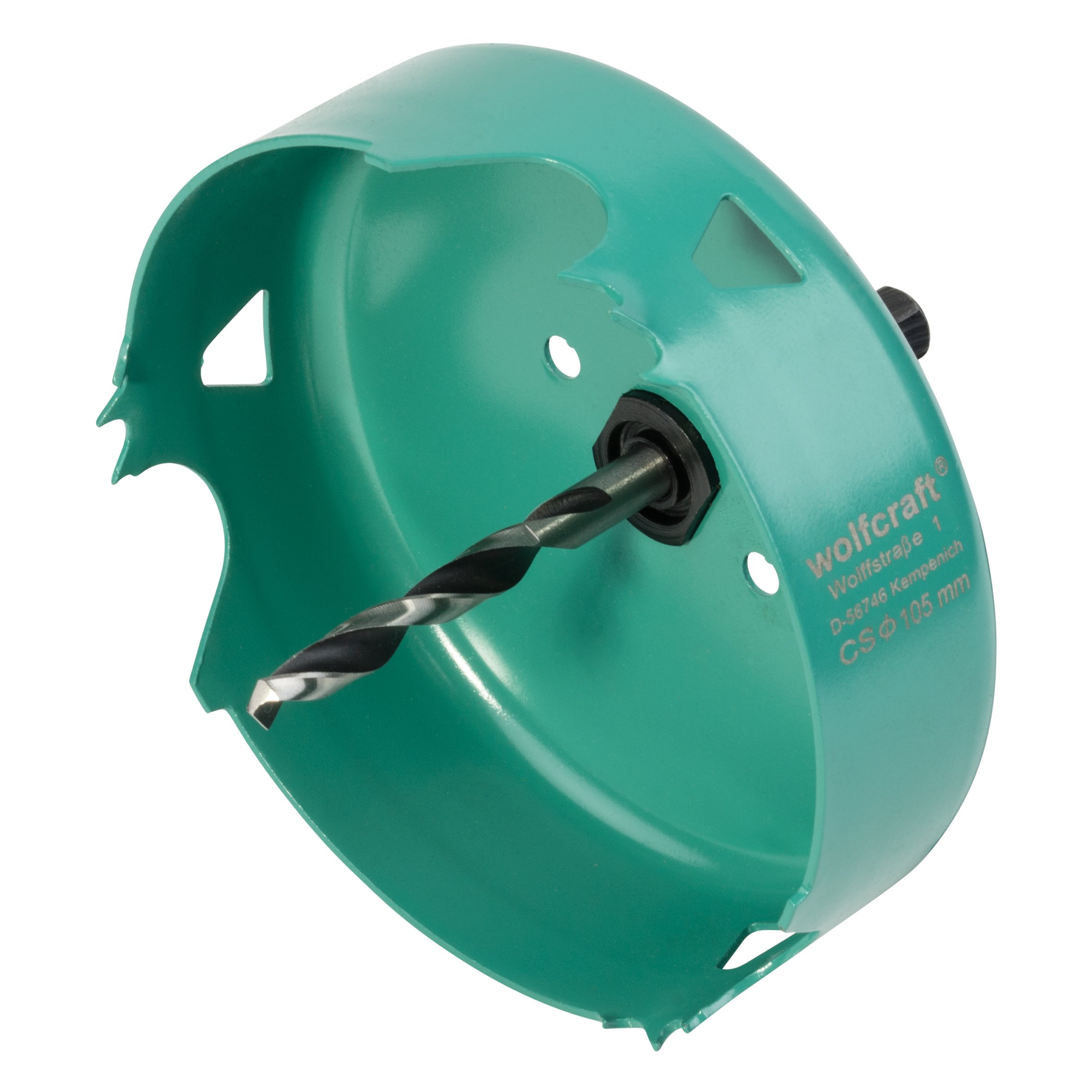 wolfcraft Carbon Steel Hole Saw, Ø 105 mm I 5972000 I for Electrical and Plumbing installations in Wood and Drywall Materials