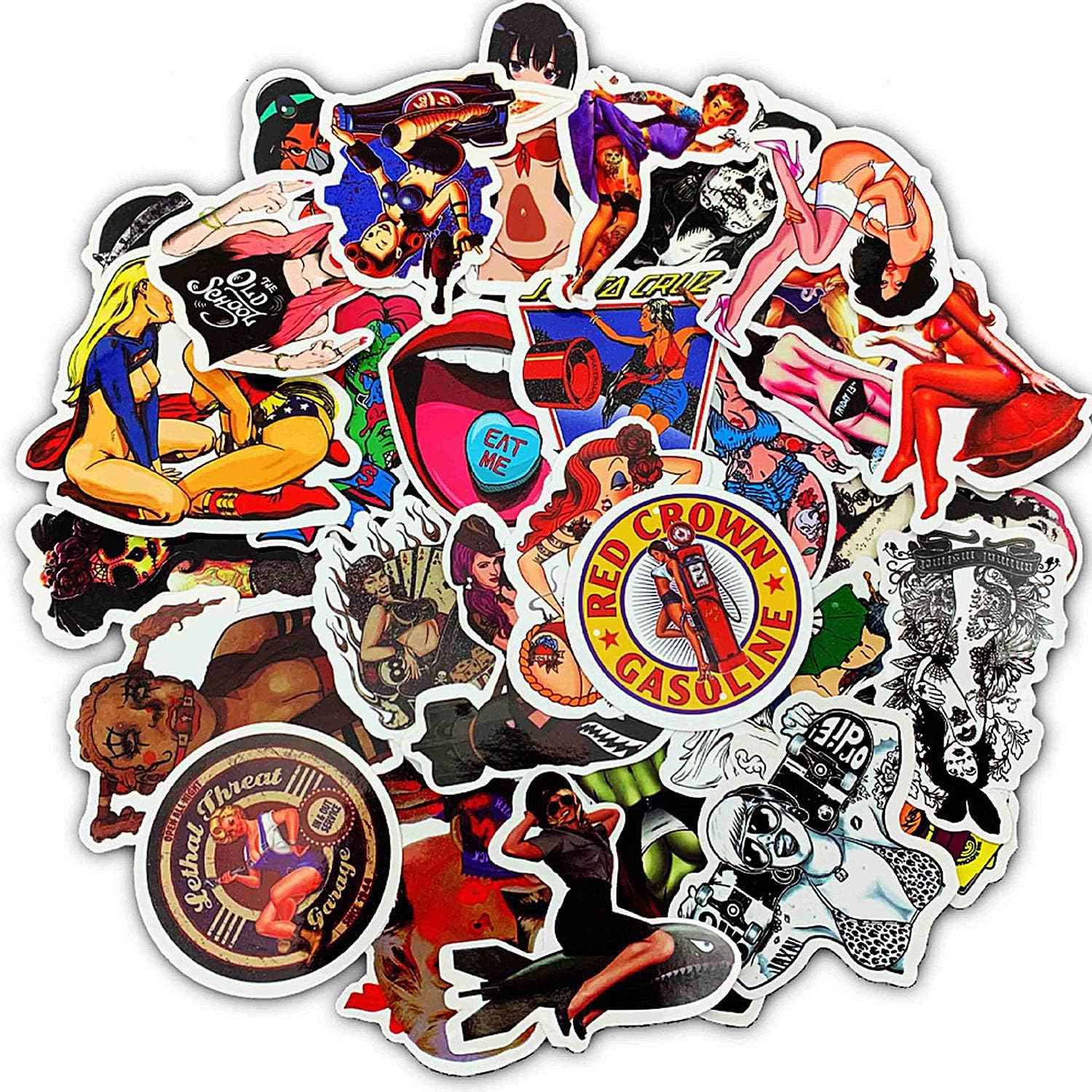 50pcs Erotic Sexy Rock Hip-hop Nightclub Beauties Graffiti Stickers for Luggage Laptop Car Waterproof Decorative Toy Graffiti Stickers
