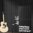 BSHEAD 6 Pack Self-Adhesive Fold Soundproof Wall Panels, 24 x 12 x 0.47 in Sound Proof Foam Panels for Walls, 1.2lb/ft³ High Density, Thicker 0.47in, Acoustic Panels, Sound Dampening Panels Black