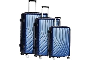 Crunch Crate 3 Piece Luggage Sets Expandable Durable Suitcase Sets,Hard Shell Travel Luggage Set with TSA Lock Double Spinner Wheels 20''/26''/30'' (Dark Blue)