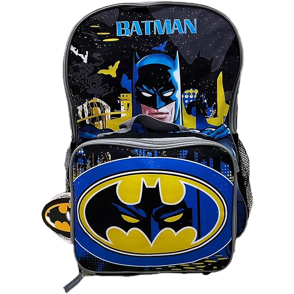 Set Batman 5 Pièces – Sac à Dos, Gourde, Snack, Fourre-tout Et Mousqueton Lego Batman