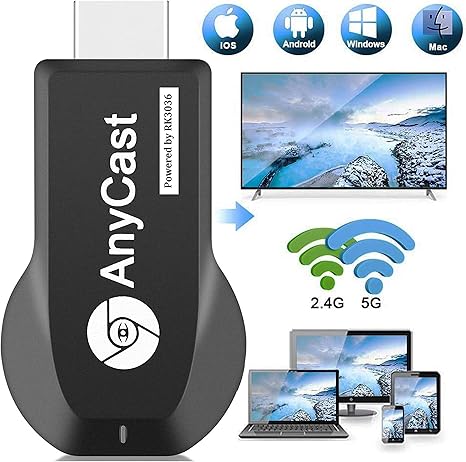 Amazon 最新版 Anycast ドングルレシーバー Hdmiミラーキャスト Iphone テレビ出力 無線 Iphone Android スマホテレビ接続 無線hdmiアダプター モード切替え不要 簡単接続 大画面 4k高画質動画転送 Iphone 画面 テレビ に 映す タイムラグなし 音ズレなし