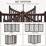 Yaheetech Wooden Dog Gate Indoor 4 Panels 91 cm H x 202 cm L Espresso view 4