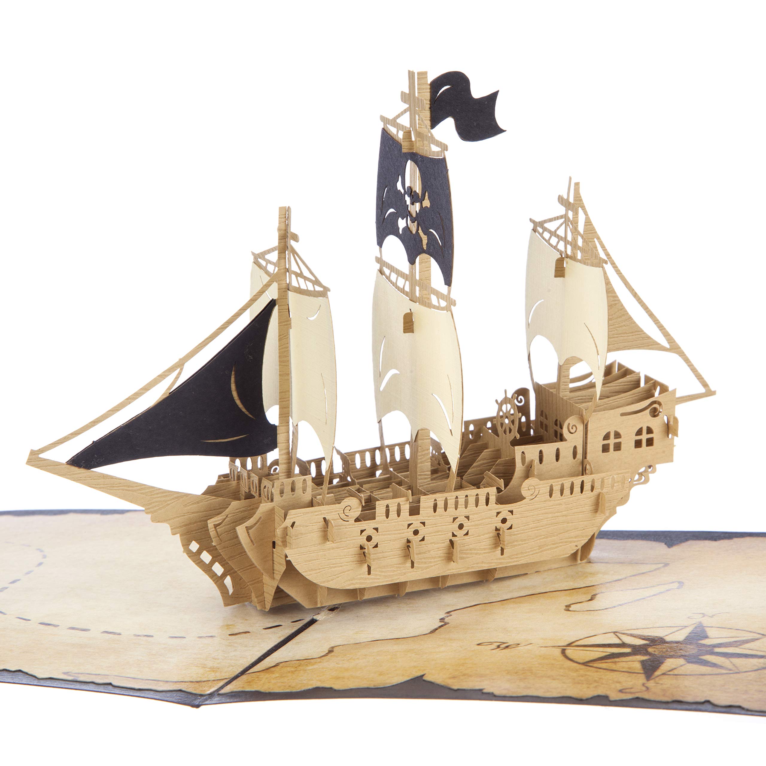 Cardology - Pirate Ship Pop-Up Card | 3D Birthday Gift For Kids, Boys and Girls