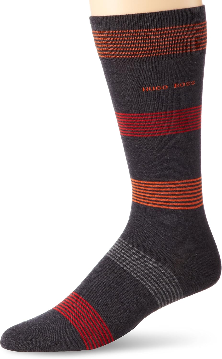 Hugo Boss BOSS Men's Color Block Stripe Sock, Grey, Sock Size1013
