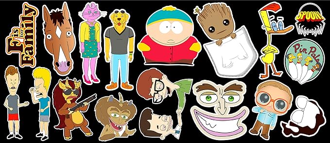 17 Adult Cartoon Vinyl Sticker Pack #1 