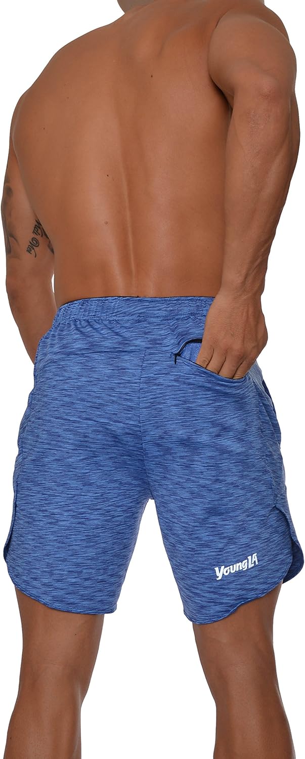 YoungLA Men's Running Shorts Athletic Gym Workout Powerlifting 104: Clothing