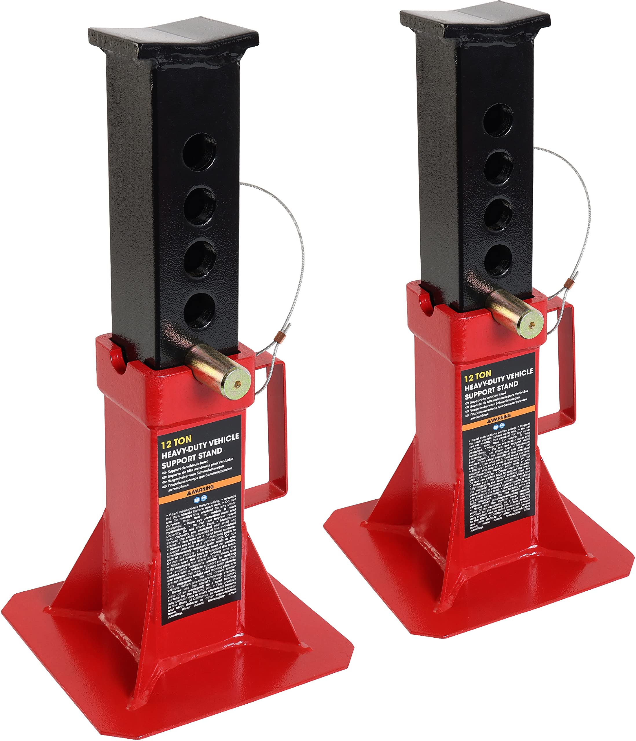 Photo 1 of **********************MISSING ADJUSTABLE BLACK PIECES***********************
Torin ATZ120005B Heavy Duty Pin Style Adjustable Height Automotive Jack Stands, 12 Ton (26,400 lb) Capacity, Red, 1 Pair