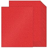 30 Sheets Red Glitter Cardstock 8.5 x 11 Inch, 92lb Heavyweight, No Shed | Sparkling Card Stock Paper for Card Making, DIY Crafts, Scrapbooking, Compatible with Cricut,Party Decor, School Supplies