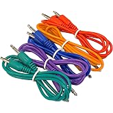 Kurrent Electric (5 Color Pack of 3.5mm Mono TS Modular Synth Patch Cables Compatible with Many Modular and Semi-Modular Synthesizers