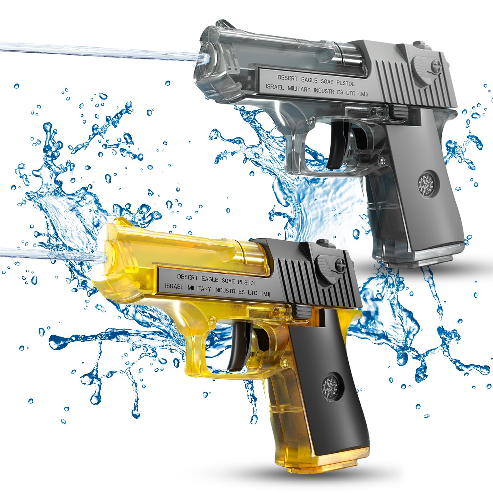 Photo 1 of 2 Pack Water Gun Squirt Guns for Kids - Mini Water Blaster Soaker 100cc Capacity Water Pistol Toys, Ideal Summer Gifts for Swimming Pool Beach Outdoor Water Toys for Boys Girls Toddlers (Yellow Gray)