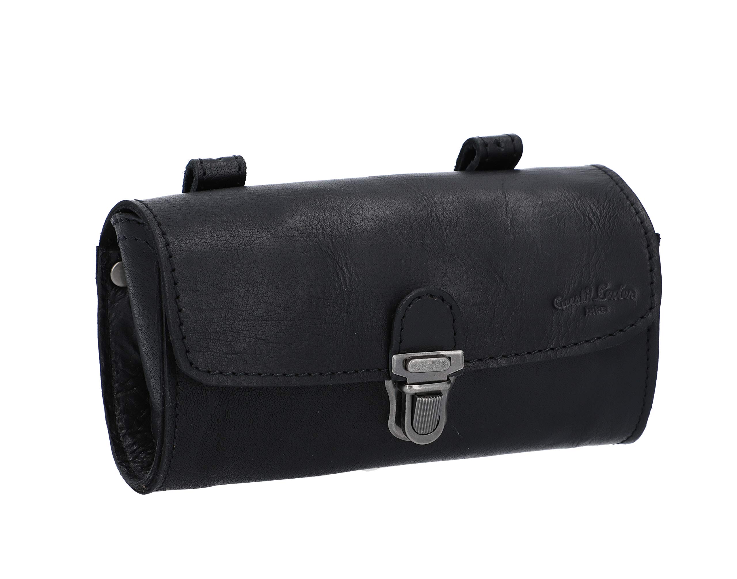 Gusti Bicycle Saddle Bag - Vintage Black Leather Club Armchair Modern Living Room