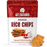 Sweet Chili Garlic Baked Rice Chips, Gluten Free &amp; Dairy Free Snack, 4.2oz | Get Cultured Vietnamese-Style Rice Crisps with Sweet Heat &amp; Savory Crunch. Healthy Snack, No Preservatives, Resealable Bag