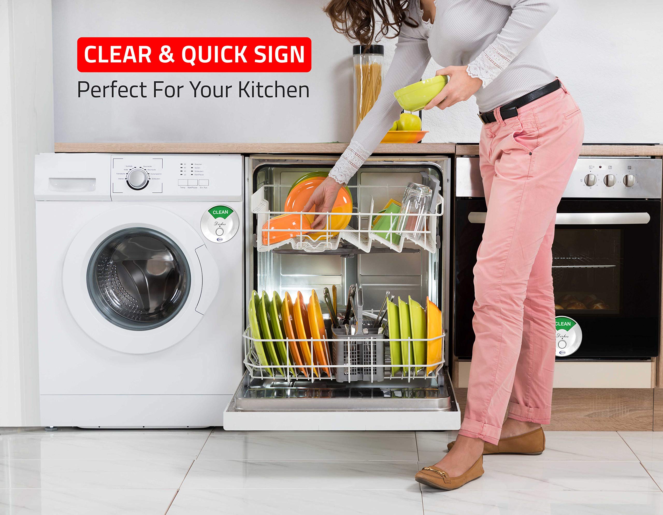 Dishwasher By Teja Clean/Dirty Indicator Sign Non Scratching