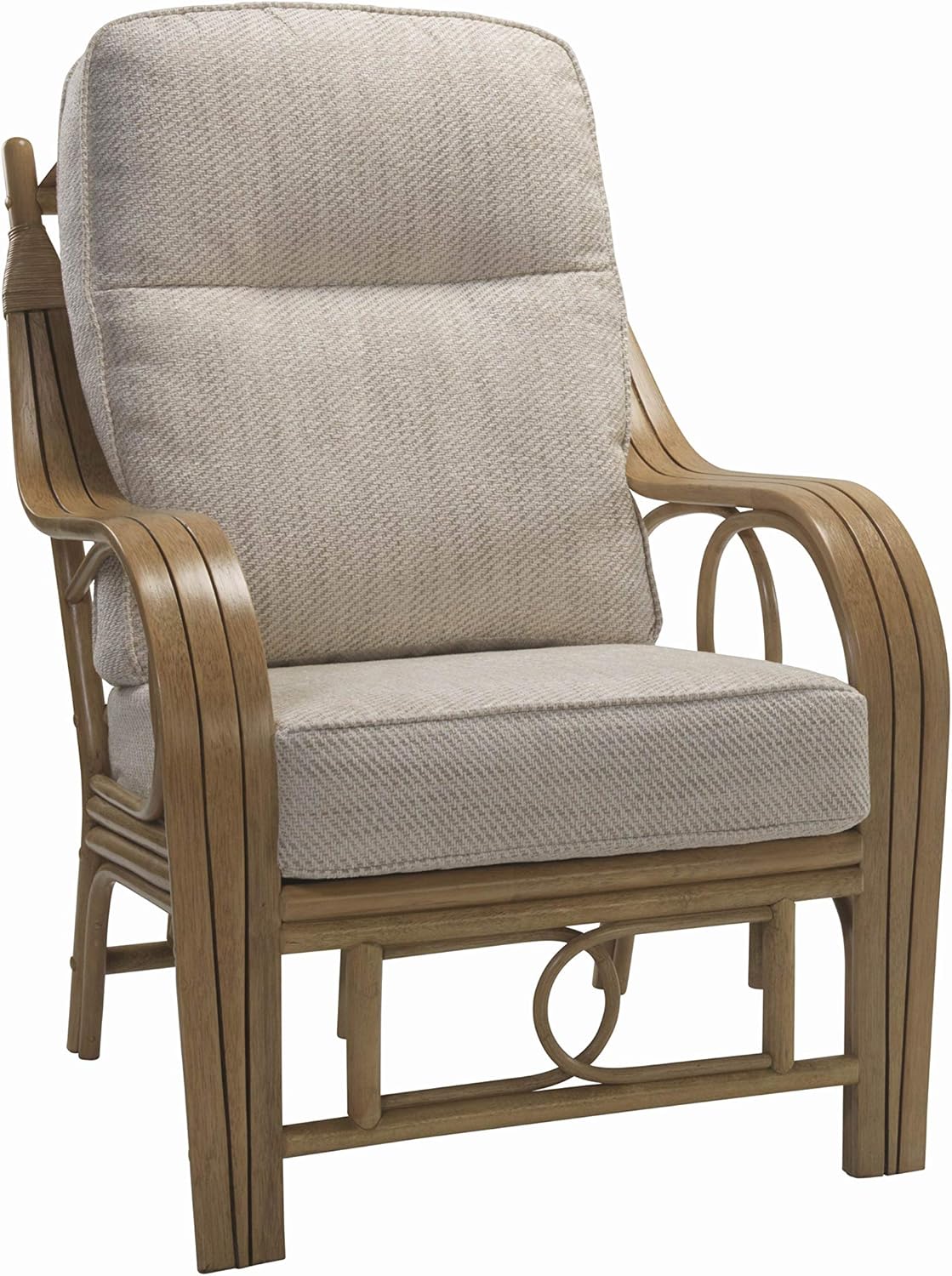 Desser Madrid Armchair in Jasper Fabric Real Cane Rattan Indoor