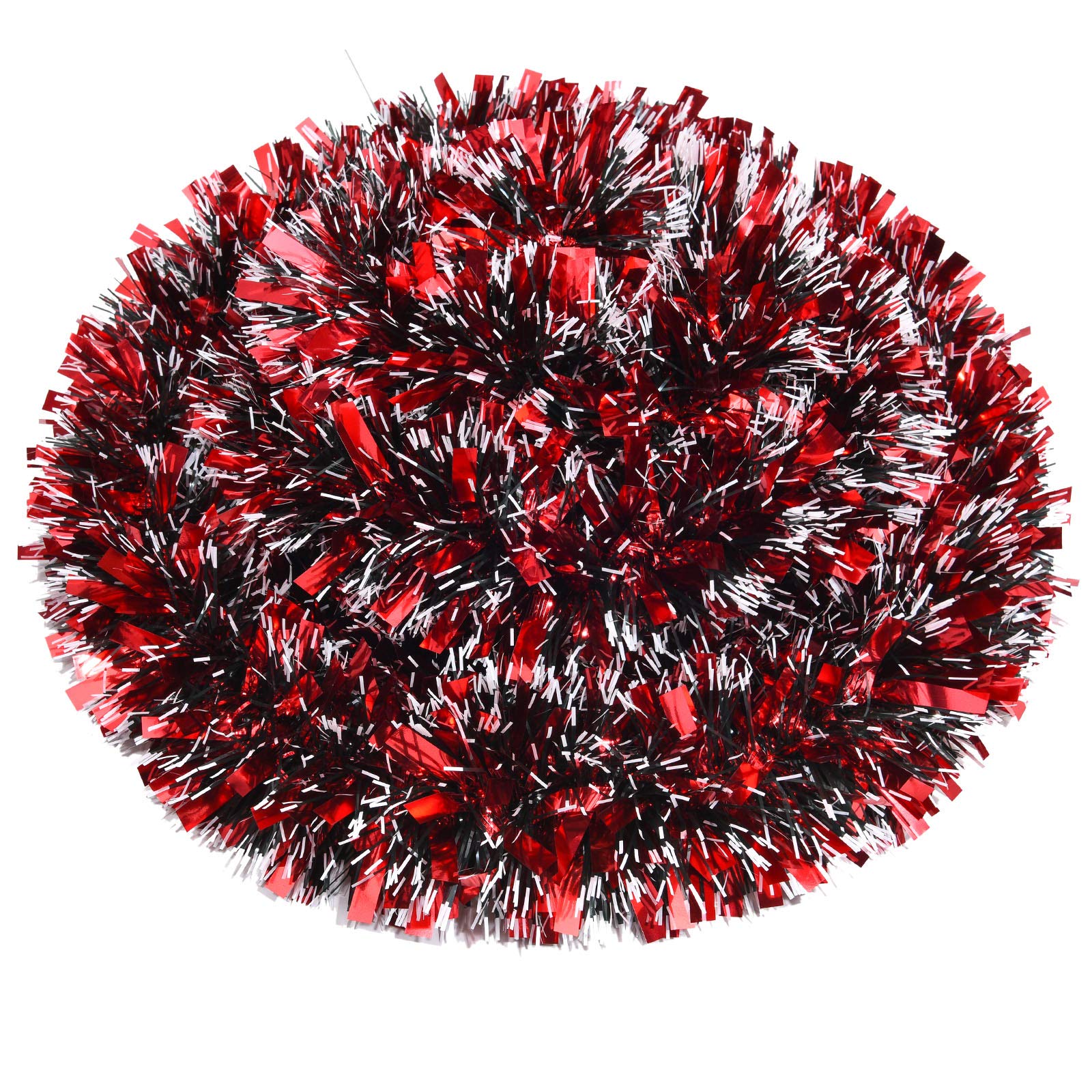 EBOOT 32.8 Feet Christmas Tinsel Garland - Thick, Shiny, Glittering Tree Hanging Decoration for Indoor and Outdoor Parties (Red)