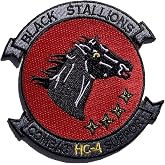 HC-4 Black Stalions Squadron Patch &ndash; Sew On,4"x4"